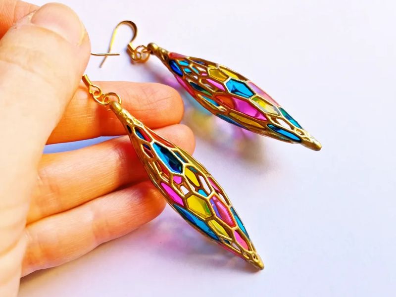 Stained Glass Inspired Earrings